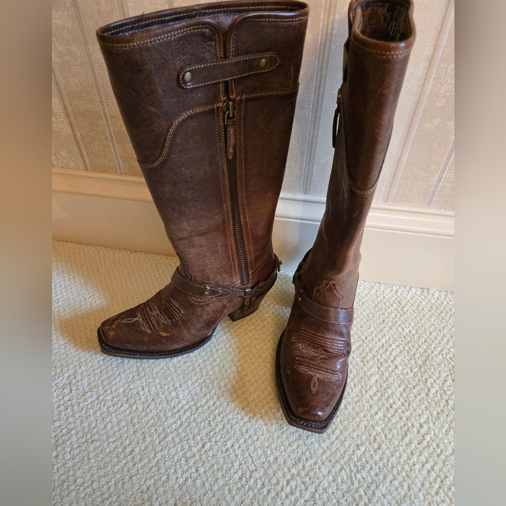 Ariat Wild Flower Womens Size 6.5 Tall Western Boots Brown Leather Cowgirl